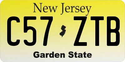 NJ license plate C57ZTB