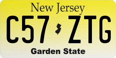 NJ license plate C57ZTG
