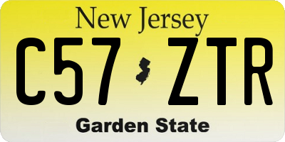 NJ license plate C57ZTR
