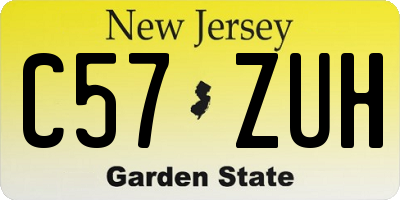 NJ license plate C57ZUH