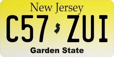 NJ license plate C57ZUI