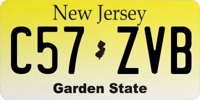 NJ license plate C57ZVB