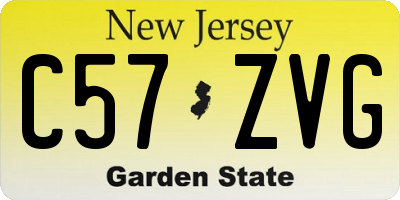NJ license plate C57ZVG