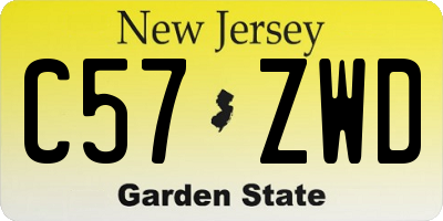 NJ license plate C57ZWD