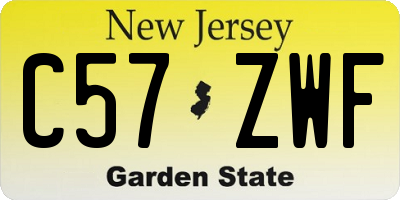 NJ license plate C57ZWF
