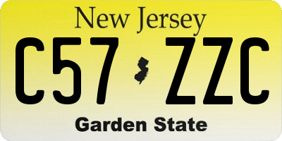 NJ license plate C57ZZC