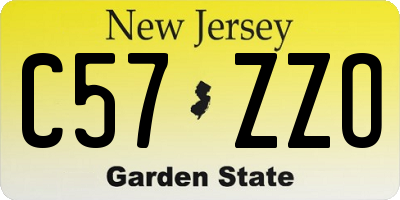 NJ license plate C57ZZO