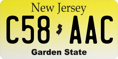 NJ license plate C58AAC