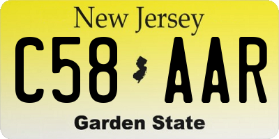 NJ license plate C58AAR