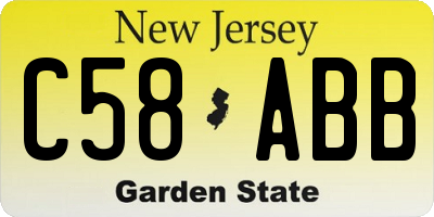 NJ license plate C58ABB