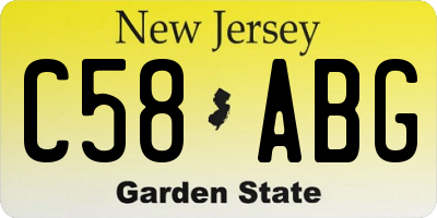 NJ license plate C58ABG