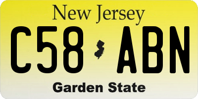 NJ license plate C58ABN
