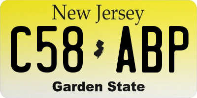 NJ license plate C58ABP