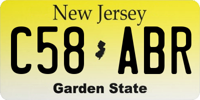 NJ license plate C58ABR