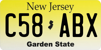 NJ license plate C58ABX