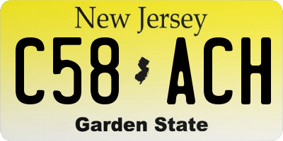 NJ license plate C58ACH
