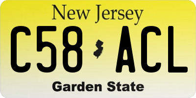 NJ license plate C58ACL
