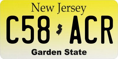 NJ license plate C58ACR