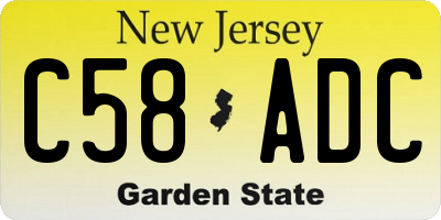 NJ license plate C58ADC