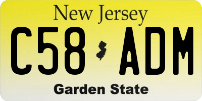 NJ license plate C58ADM