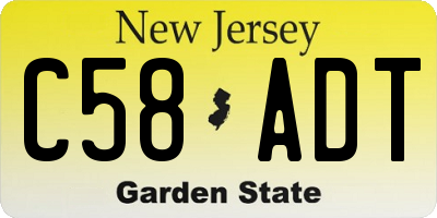 NJ license plate C58ADT