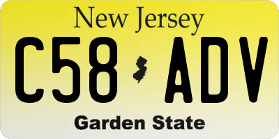 NJ license plate C58ADV