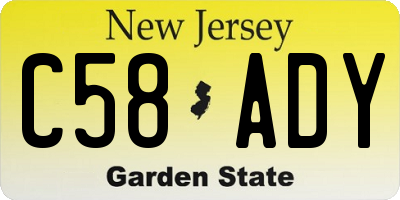 NJ license plate C58ADY