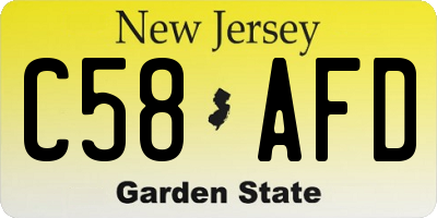 NJ license plate C58AFD