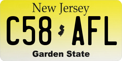 NJ license plate C58AFL
