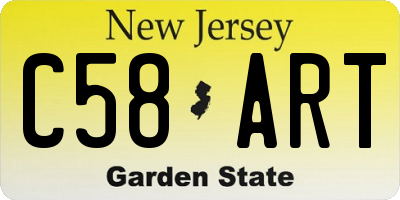 NJ license plate C58ART