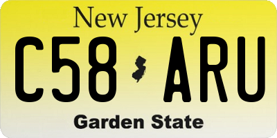 NJ license plate C58ARU