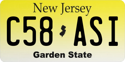 NJ license plate C58ASI