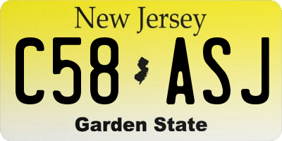 NJ license plate C58ASJ