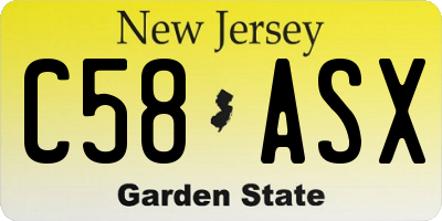 NJ license plate C58ASX