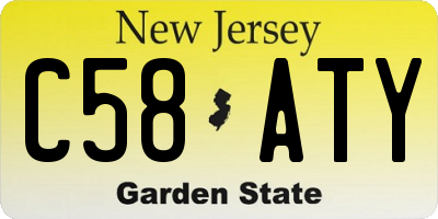 NJ license plate C58ATY