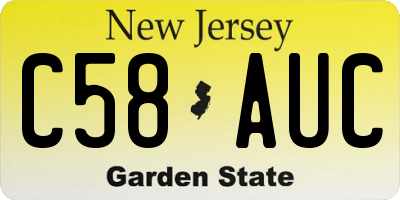 NJ license plate C58AUC