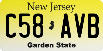 NJ license plate C58AVB