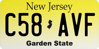NJ license plate C58AVF