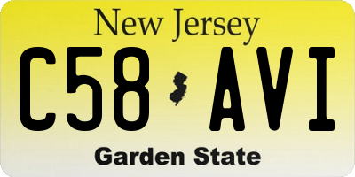 NJ license plate C58AVI