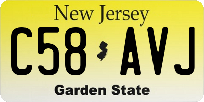 NJ license plate C58AVJ