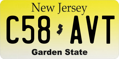 NJ license plate C58AVT