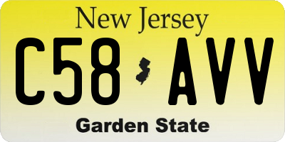 NJ license plate C58AVV