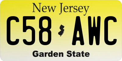NJ license plate C58AWC