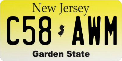 NJ license plate C58AWM