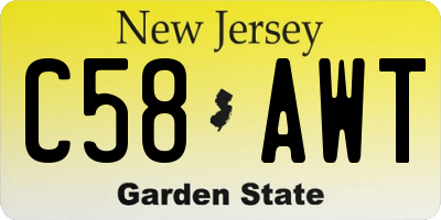 NJ license plate C58AWT