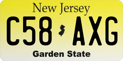 NJ license plate C58AXG