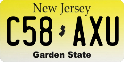 NJ license plate C58AXU
