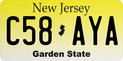 NJ license plate C58AYA
