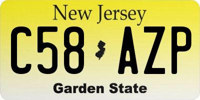 NJ license plate C58AZP