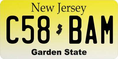 NJ license plate C58BAM